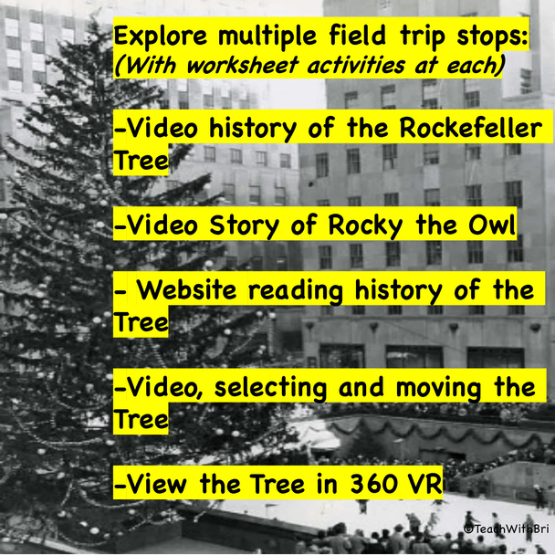 Rockefeller Christmas Tree Virtual Field Trip Digital and PDF copies