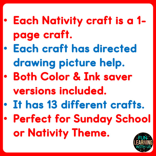 Nativity Crafts | Sunday School Religious Craft | Bible Story Retelling Activity