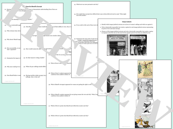 Women's Suffrage Point of View Text and Image Analysis