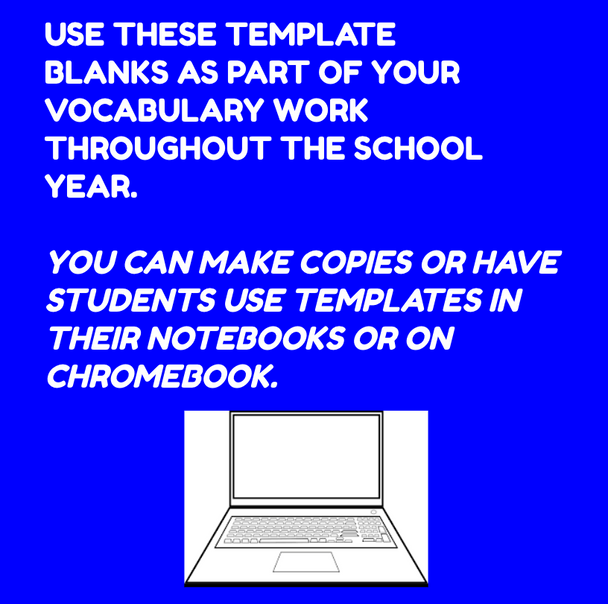 VOCABULARY TEMPLATES TO USE ALL YEAR LONG (10)