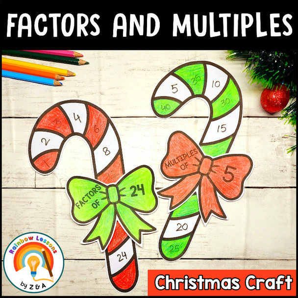 Christmas Math Crafts | Factors and Multiples Game | Christmas Math Activities