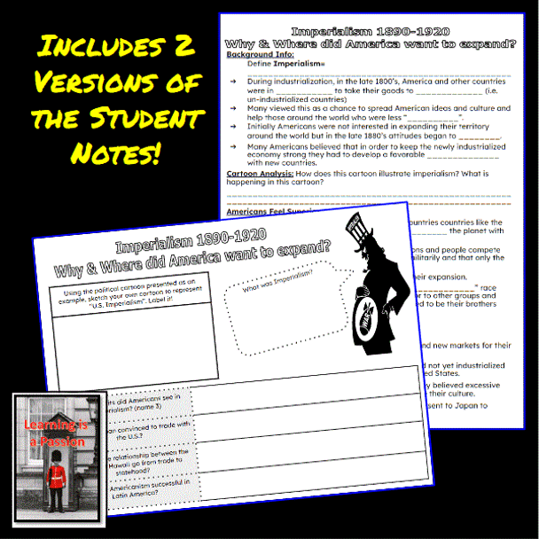 U.S. History | Imperialism | Spanish American War | Presentation & Notes
