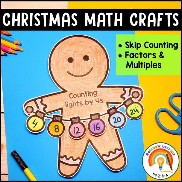 Gingerbread Math Crafts | Skip Counting Christmas | Christmas Math Activities