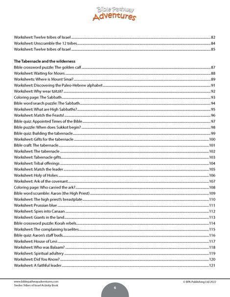Twelve Tribes of Israel Activity Book Twelve Tribes of Israel Activity Book
