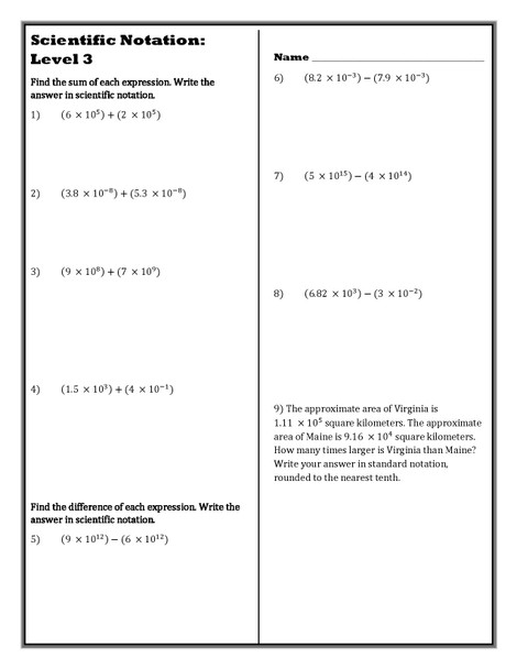 Level Ups: Scientific Notation 8th Grade Math