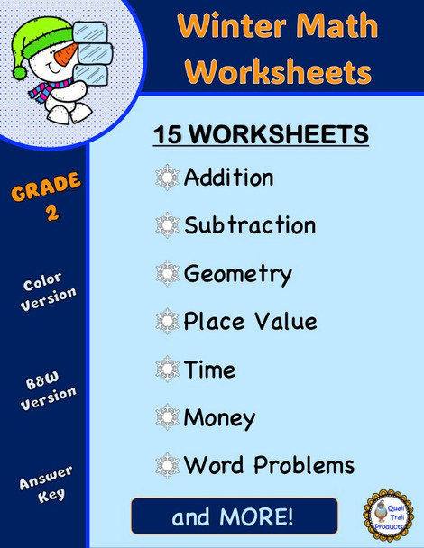 Grade 2 Winter MATH Worksheets