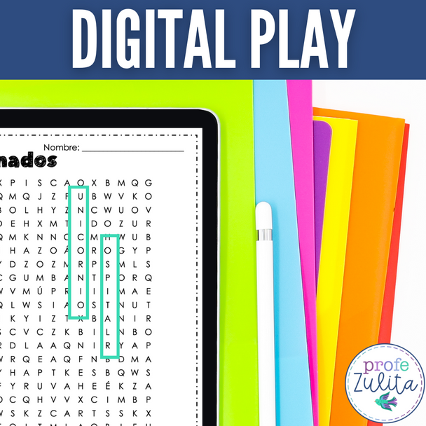 Spanish Cognates Word Search - los cognados búsqueda de palabras activity