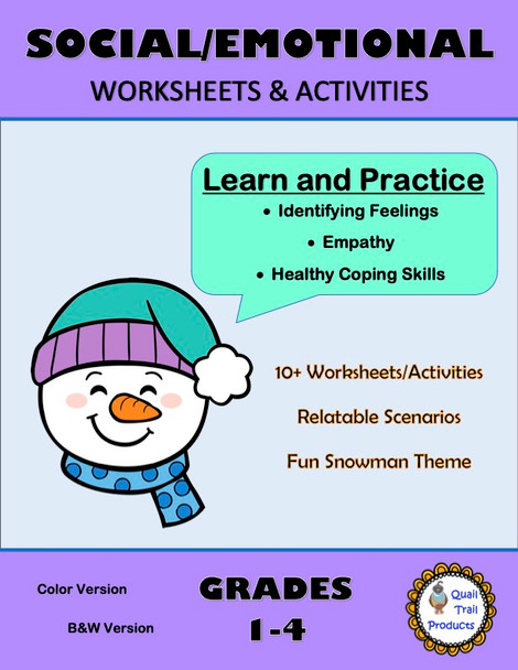 Social/Emotional Worksheets and Activities - Snowman Theme