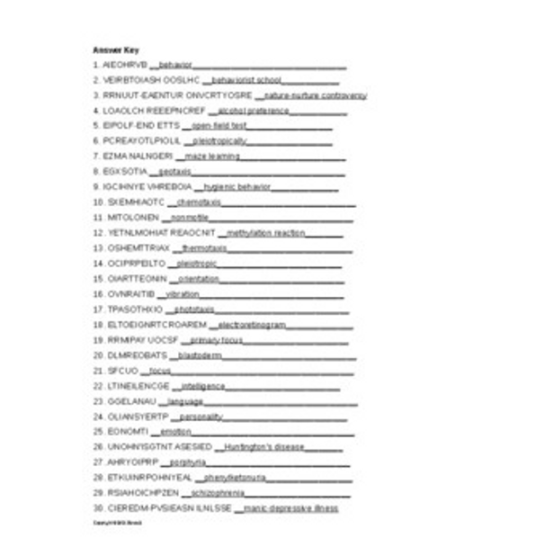 Population Genetics Word Scramble for Genetics