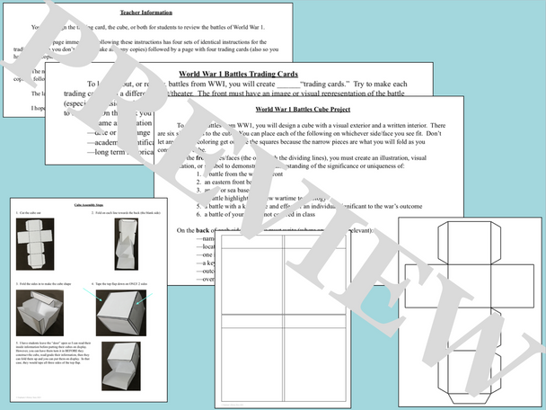 World War 1 Battles Mini Projects