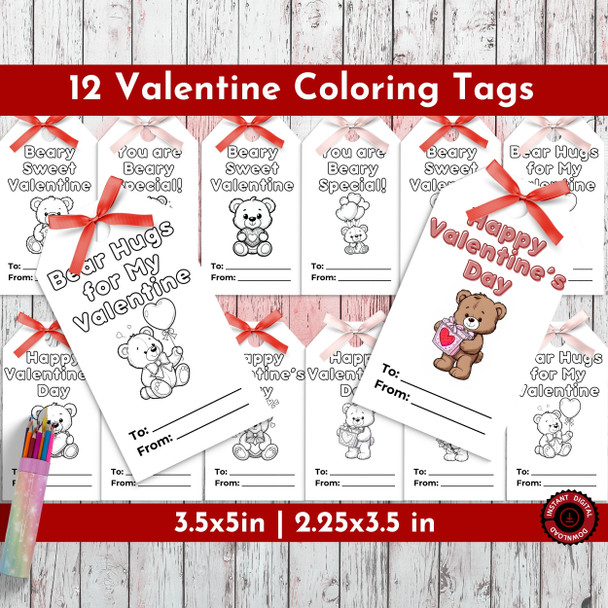 Valentine Card Coloring Activity