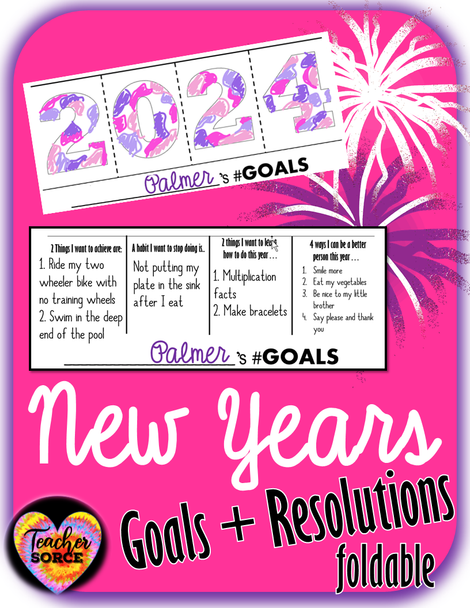 New Years 2024 Resolutions Foldable 