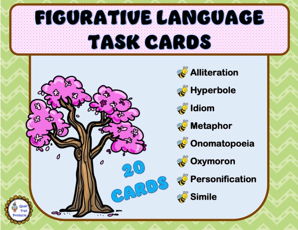 Figurative Language Task Cards | Spring Theme