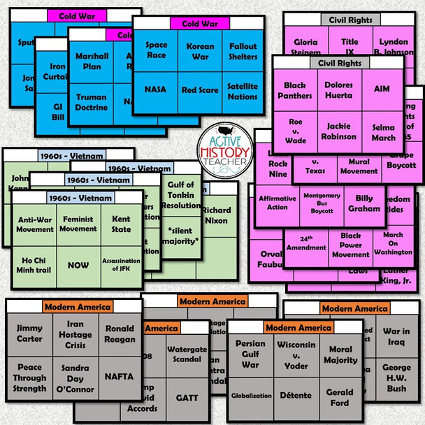 EOC Review US History Give A Clue Review Game! STAAR Review EDITABLE