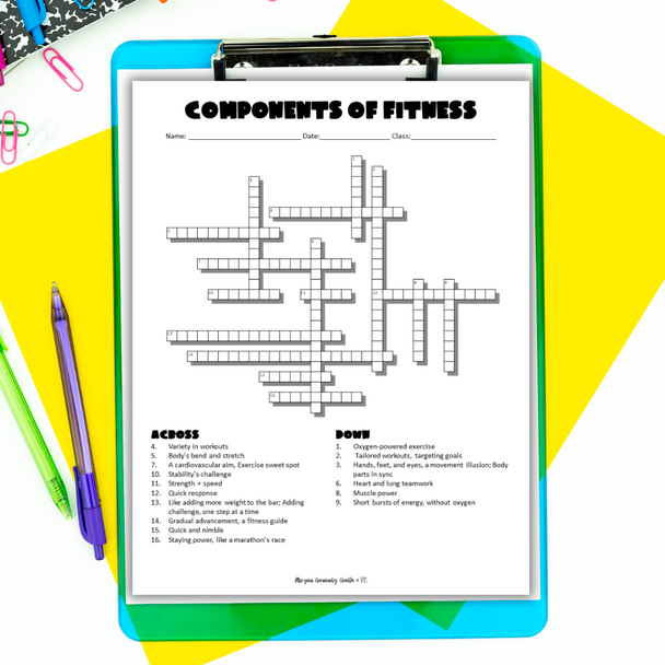 Components of Fitness Crossword