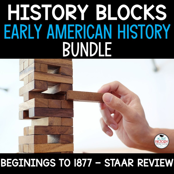 US History Review Game HISTORY BLOCKS BUNDLE- 8th Grade STAAR