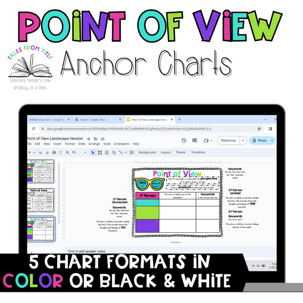 Point of View Anchor Charts & Interactive Notebook Pages