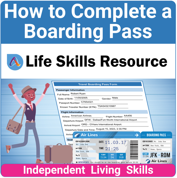 Essential Life Skills SPED Activity - How to Complete a Boarding Pass