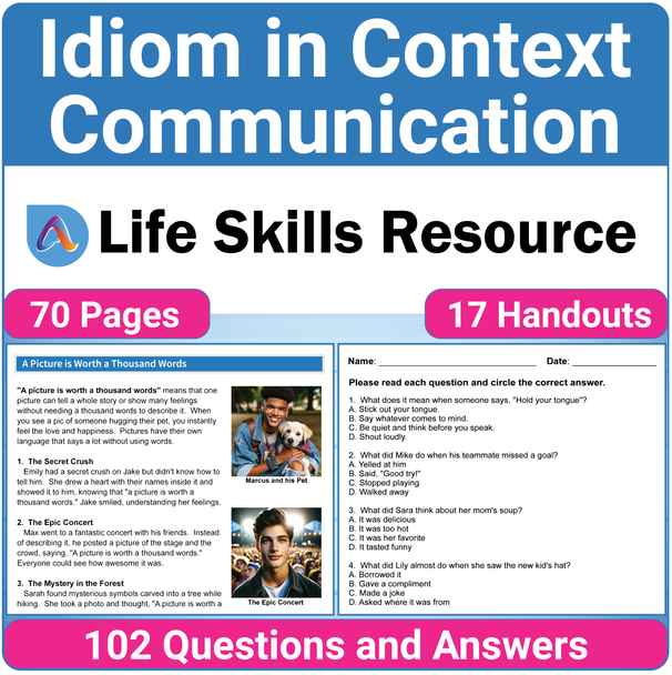 Figurative Language Life Skills - Idiom Worksheets for Communication