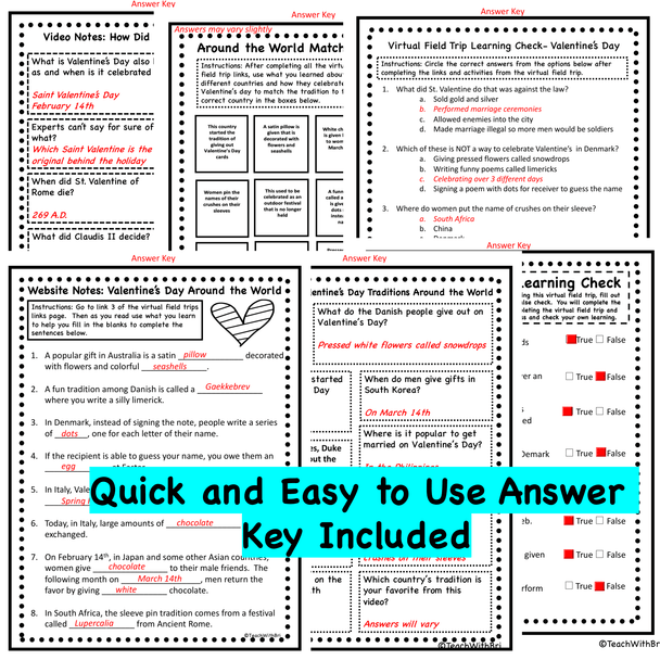 Valentine's Day Around the World Virtual Field Trip Webquest