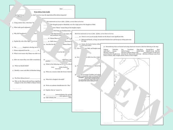 West Africa in World History PowerPoint and Note Guide