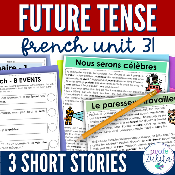 French Unit 31 - future tense in French Reading Comprehension