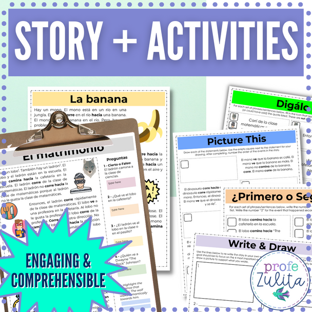 French Reading Comprehension + Story Curriculum Bundle Middle & High School