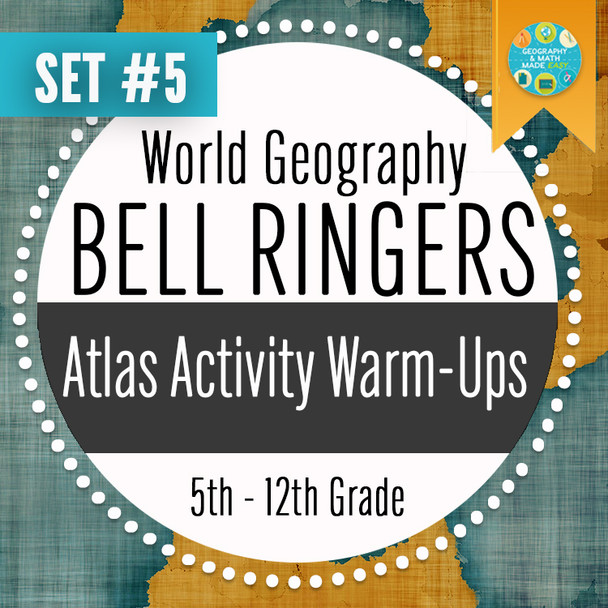 Geography Warm Ups Bell Ringers Activities for the Beginning of Class (SET 5)