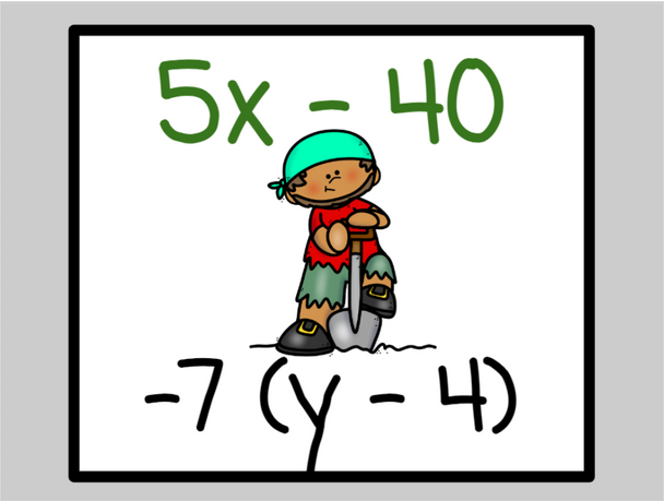 Pirate-Themed Distributive Property Race - Digital and Printable