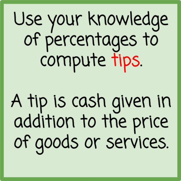 Tips, Sales Tax, Commissions, and Simple Interest