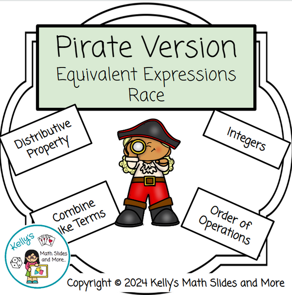 Equivalent Expressions Race - Pirate-Themed - Digital and Printable