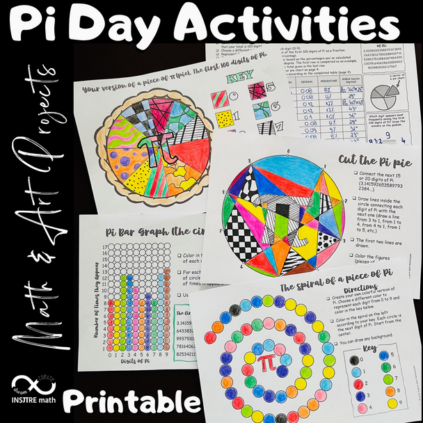 4 Pi Day Math Activities | Math & Art Projects | Coloring Circles | Pie Chart