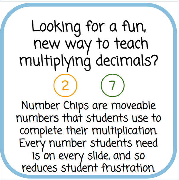 Multiplying Decimals with Number Chips - Winter-Themed - Digital and Printable