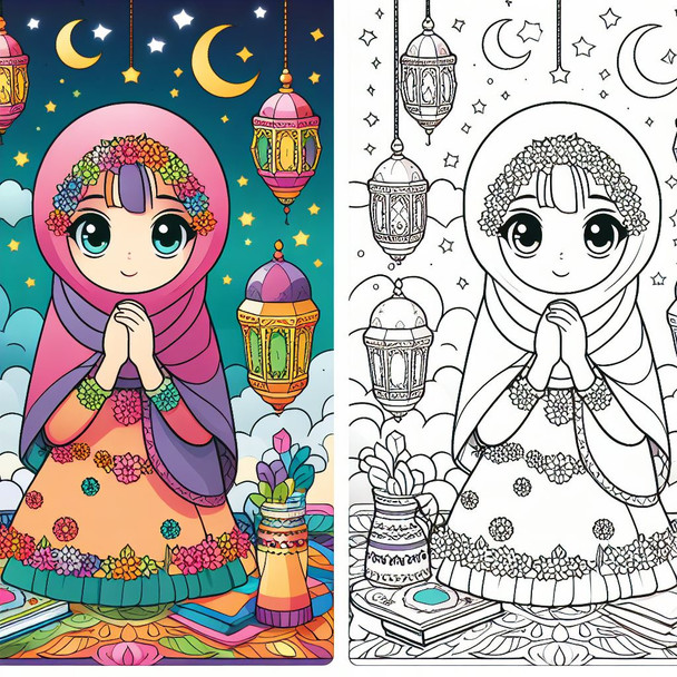 Ramadan Kareem 60 Coloring Pages |Realistic| Anime| Cartoonist images