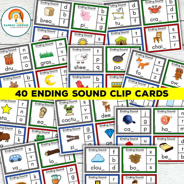 Beginning Middle and End | Beginning Middle Ending Sound Clip Cards | Literacy