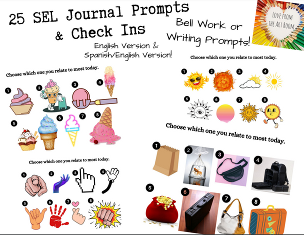 25 SEL Journal & Prompts & Check Ins - SEL Bell Work