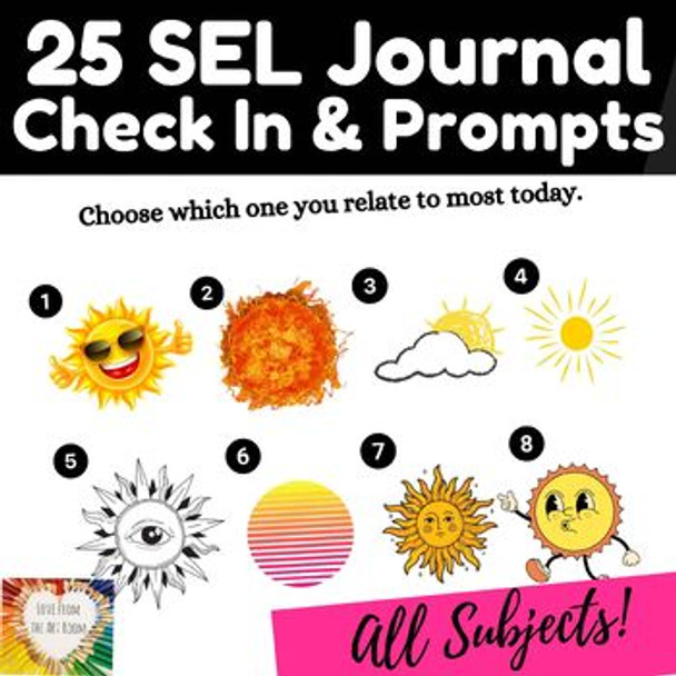 25 SEL Journal & Prompts & Check Ins - SEL Bell Work
