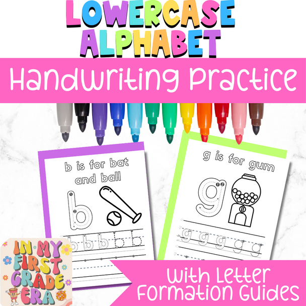 Lowercase Alphabet Handwriting Practice Coloring Sheets