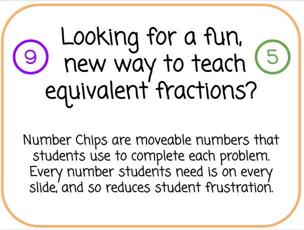 Equivalent Fractions with Number Chips - Basketball - Digital/Printable