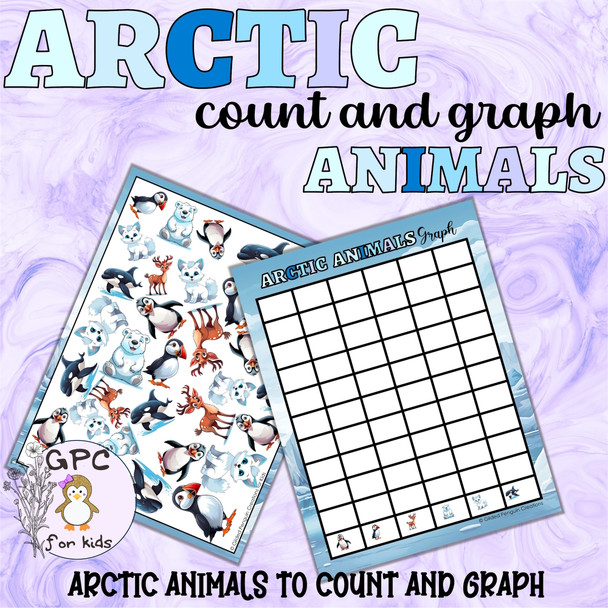 Arctic Animals Math I Spy Worksheets Count and Graph for Early Education