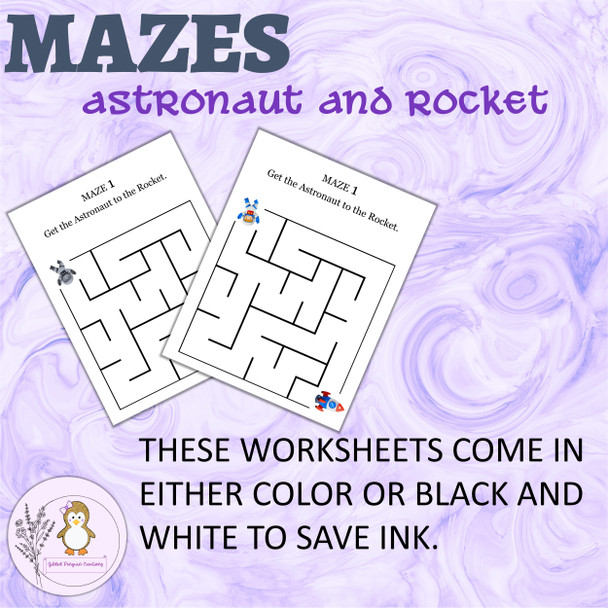 Astronaut and Robot Maze Activities for Preschoolers and Early Elementary