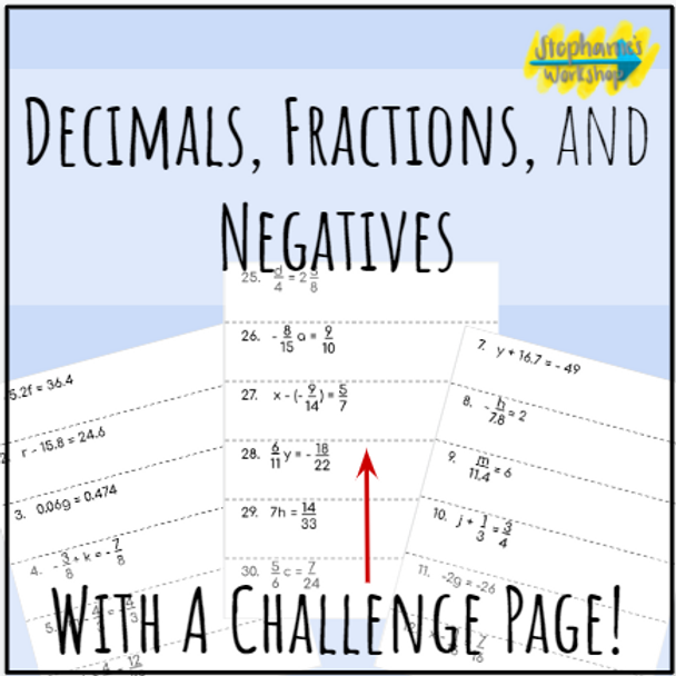 Fluency Chains - Solving One Step Equations