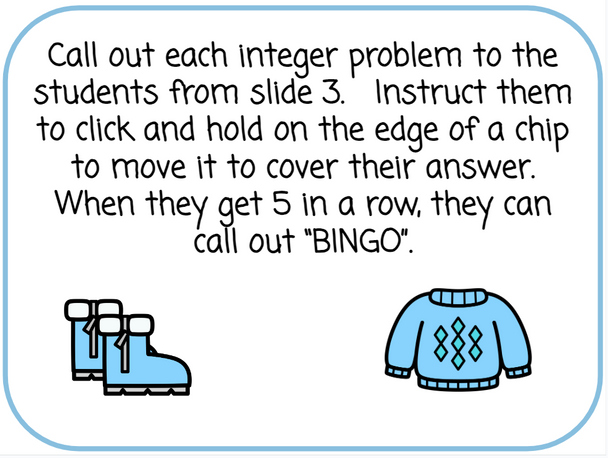 Integer Multiplication Bingo - digital and printable - Winter-Themed