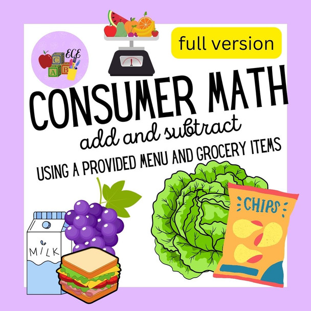 Consumer Math Activity for Kids