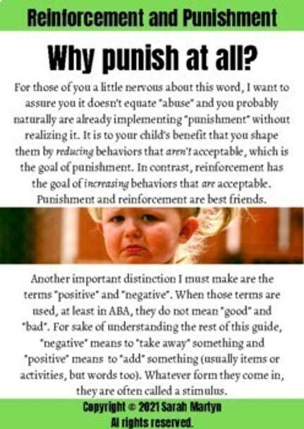 Info Guide for Parents & Teachers: Reinforcement & Punishment