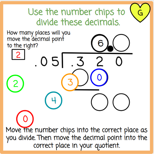 Dividing Decimals with Number Chips - Basketball-Themed - Digital and Printable