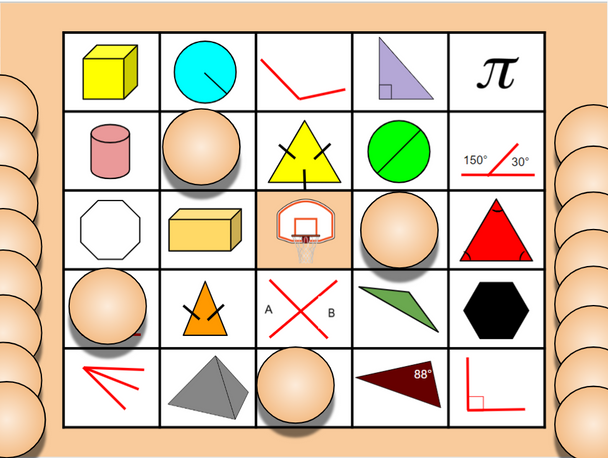 Geometry Bingo - Basketball-Themed - Digital and Printable