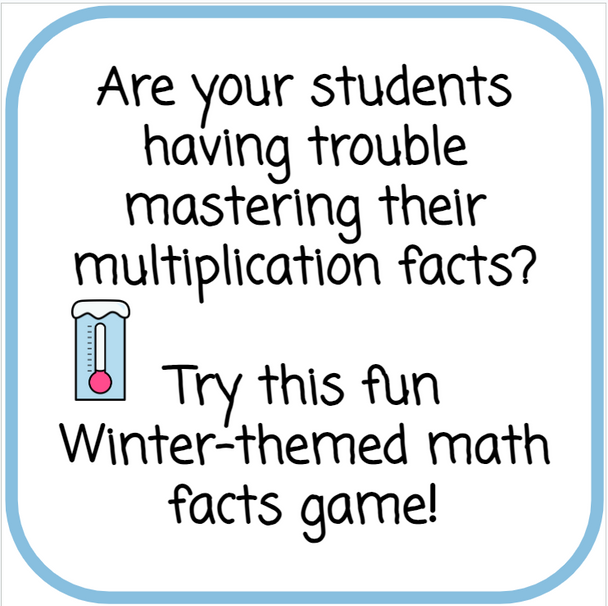 Math Land Game - Master Your Multiplication Facts - Winter Version