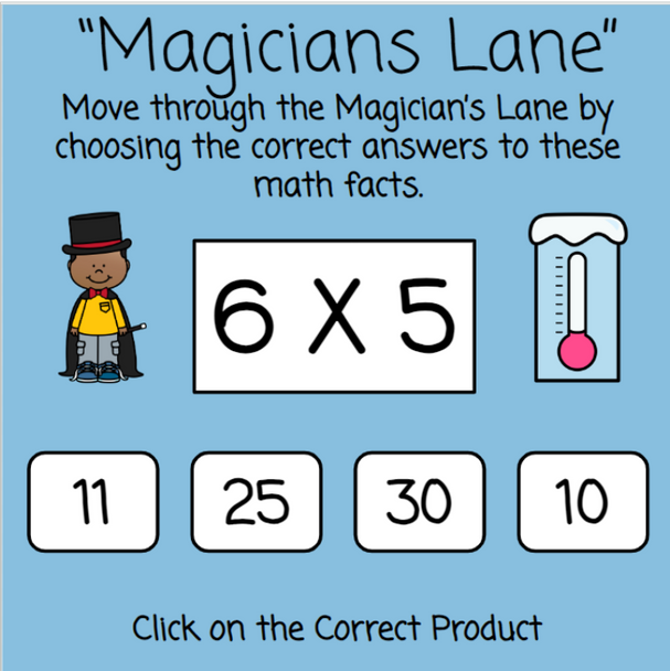 Math Land Game - Master Your Multiplication Facts - Winter Version