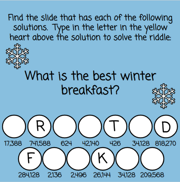 Multi-Digit Multiplication with Number Chips - Winter-Themed